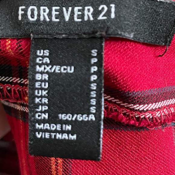 Forever 21 Red Plaid Y2K A-Line Skirt Women’s Small - Picture 4 of 6